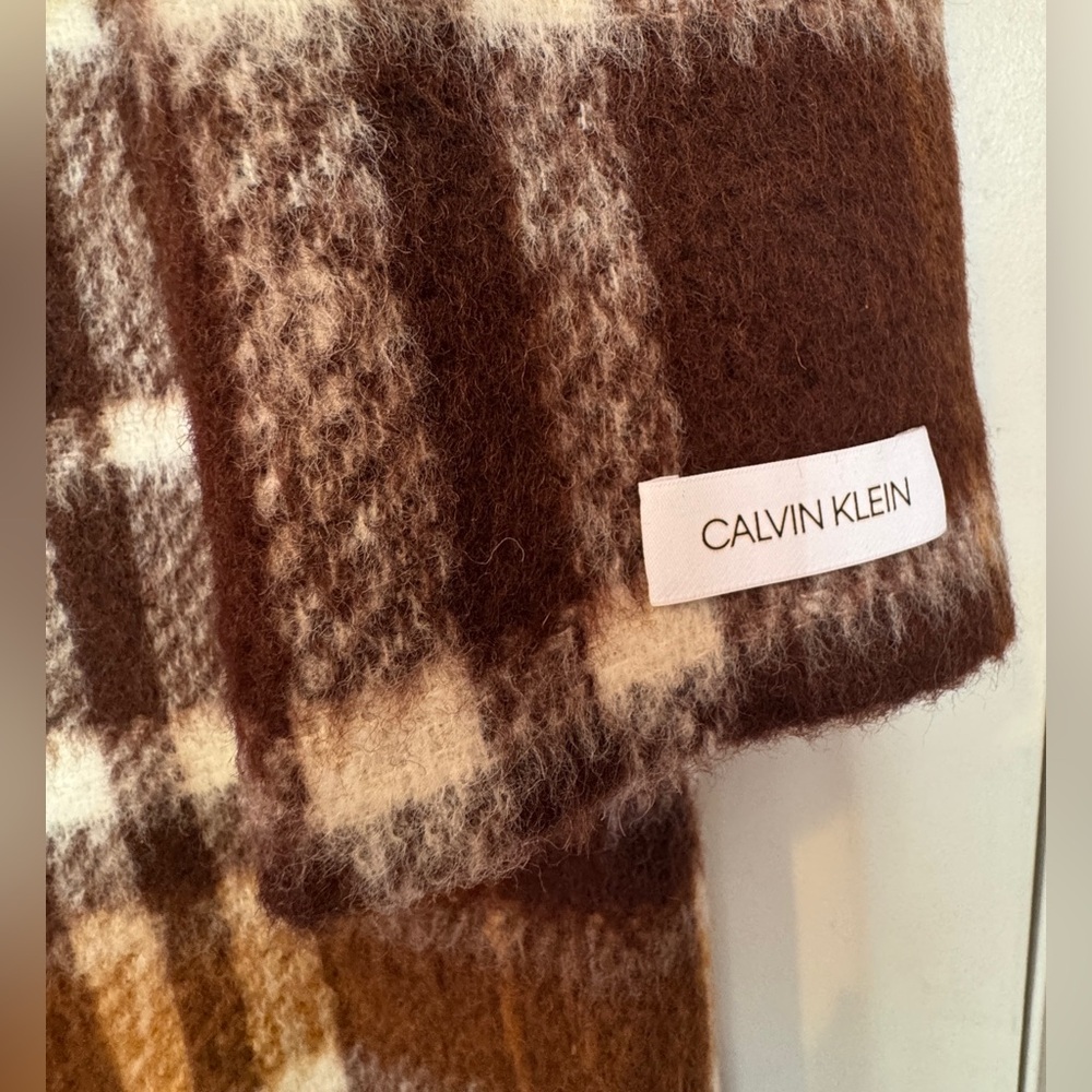 Calvin Klein Brown and White Plaid Jacket - Picture 3 of 7